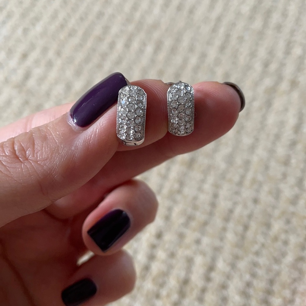 Eliot Danori CZ huggie pave earrings